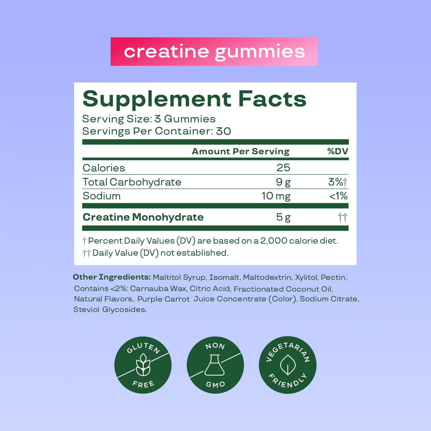 Bloom Nutrition Creatine Monohydrate Gummies, Berry Boost, 12 Servings | 5g Per Serving, Sugar Free Creatine Gummy for Workout, Strength, Cognitive Health & Lean Muscle Support, Gluten Free, Non GMO