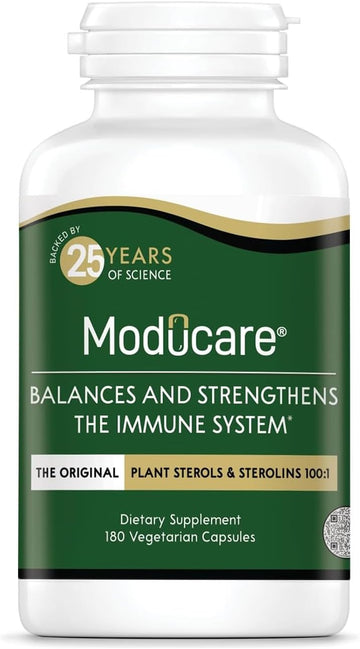 Moducare Immune Support - Plant Sterols & Sterolins for Immune System Modulation - Optimal Health Support* - Non-GMO, Gluten-Free & Dairy-Free - 180 Vegetarian Capsules (180 Servings)