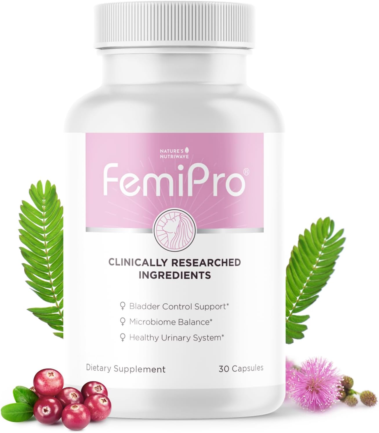 FemiPro – Herb & Probiotic Blend, USA Made – 30 Ct, 1 Month Supply | Herbal & probiotic capsule blend | Non-GMO, Made in USA | Easy-to-swallow daily capsule