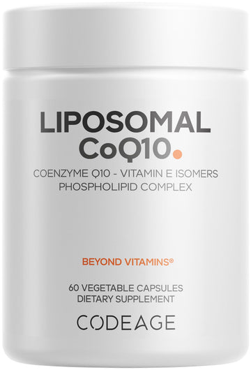 Codeage Liposomal CoQ10 Supplement - 125 mg Coenzyme Q10 with Vitamin E Isomers Tocopherols - 2-Month Supply - 1 Capsule Per Serving - Liposomal Delivery - Vegan, Non-GMO, Gluten-Free - 60 Capsules CodeageBuy Supplements Australia