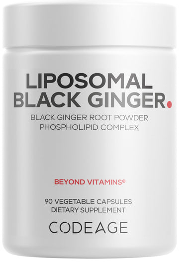 Codeage Liposomal Black Ginger Supplement - Kaempferia Parviflora Root Powder - 3-Month Supply - Ginger Root Pills and Herbal Root - Liposomal Delivery - 1 Capsule Per Serving - Non-GMO - 90 Capsules CodeageBuy Supplements Australia