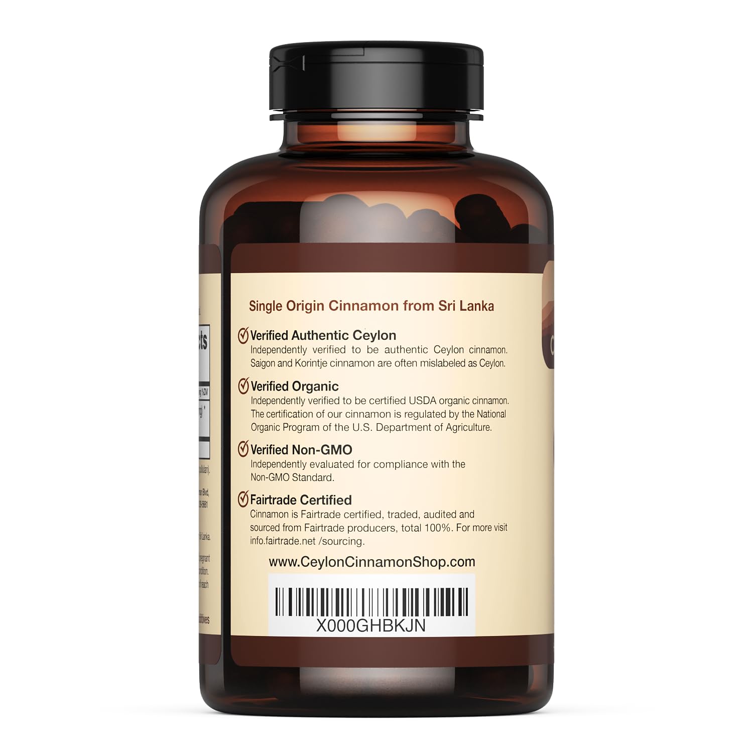 Organic Ceylon Cinnamon Capsules, USDA Certified Supplement - 90 Count | Premium Grade, True Sri Lankan Variety, Cinnamomum Verum, All-Natural, Non-GMO, Gluten Free, Made in the USA (GMP)