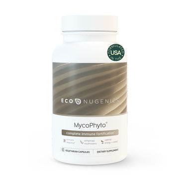 EcoNugenics MycoPhyto Complex: Mushroom Supplement for Intensive Immune Support – 60 Capsules – Includes Turkey Tail, Reishi, Cordyceps, Maitake & More – Energy, Gut Health & Nootropic Brain Support