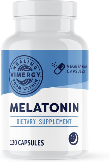 Vimergy Melatonin – Natural Sleep Aid – Sleep Supplement – Helps You Fall Asleep Faster & Stay Asleep Longer - Non-GMO, Gluten-Free, Kosher, Soy-Free, Vegan, Paleo (120 Counts)