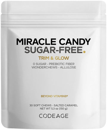Codeage Miracle Candy Sugar-Free Candies, Salted Caramel Flavor Soft Chews – Allulose, Prebiotic Fiber – Low-Calorie Wonderchews – 0g Sugar Soft Chews - 30 Count CodeageBuy Supplements Australia