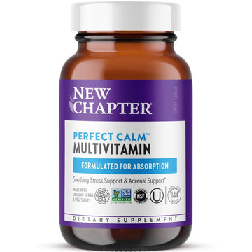 New Chapter Perfect Calm - Daily Multivitamin for Stress & Mood Support with B Vitamins + Holy Basil + Lemon Balm New Chapter