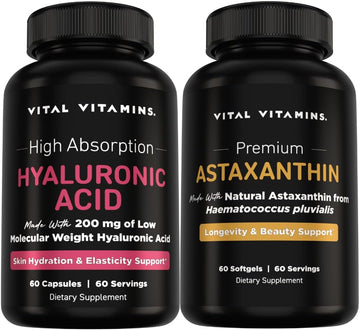 Vital Vitamins Pure Hyaluronic Acid 60 ct + Astaxanthin 60 ct