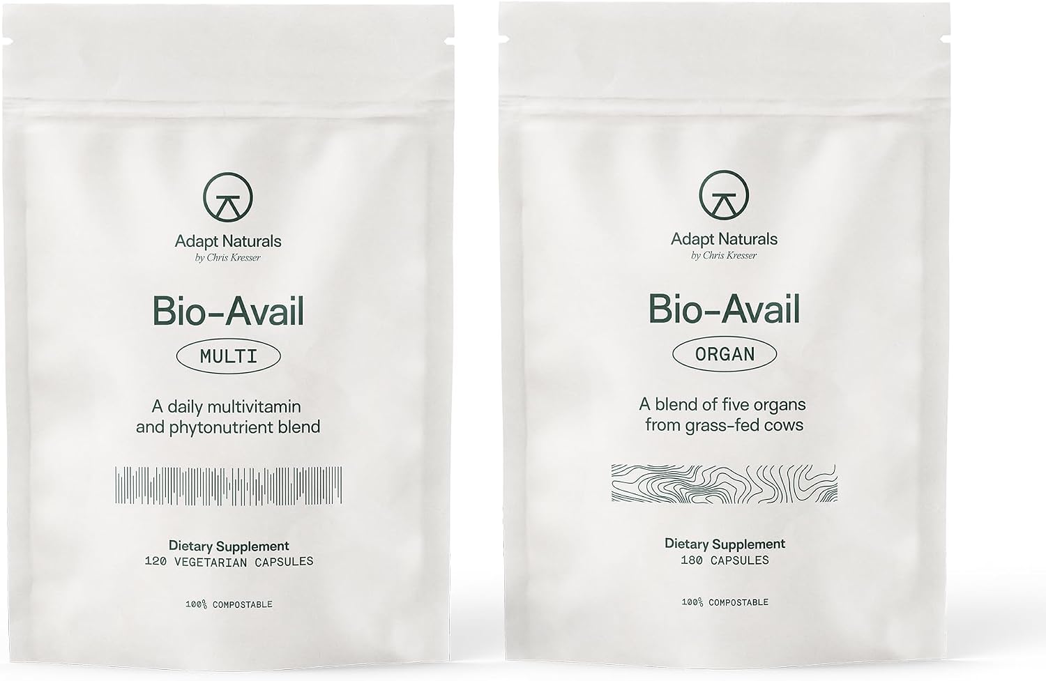Adapt Naturals Foundational Nutrition Bundle – Bio-Avail Multivitamin & Organ Supplement with Grass-Fed Liver, Heart, Kidney & More – 30-Day Supply