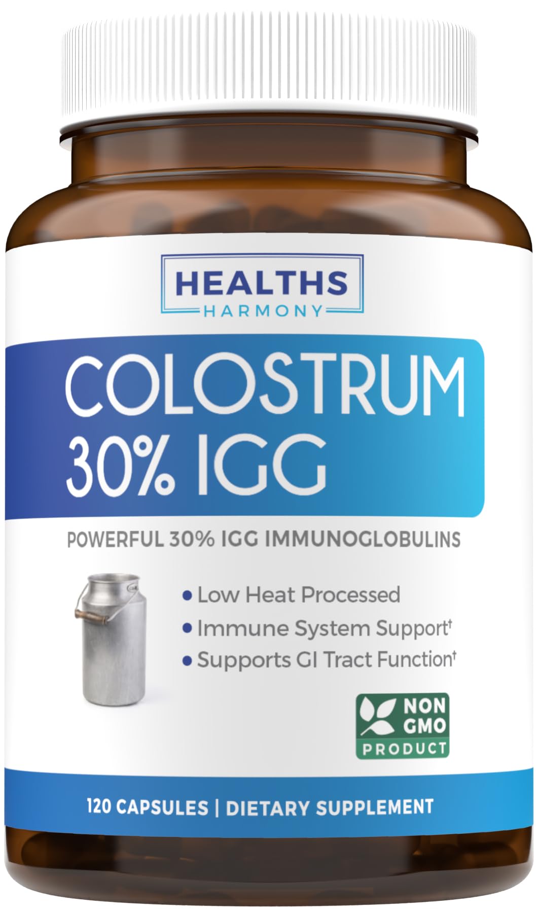 Bovine Colostrum for Women - Colostrum Supplement with 1,000mg per Serving and 30% IgG Immunoglobulins from First Milking - Low Heat Processed for Maximum Potency Non-GMO & Made in the US (2 Month)