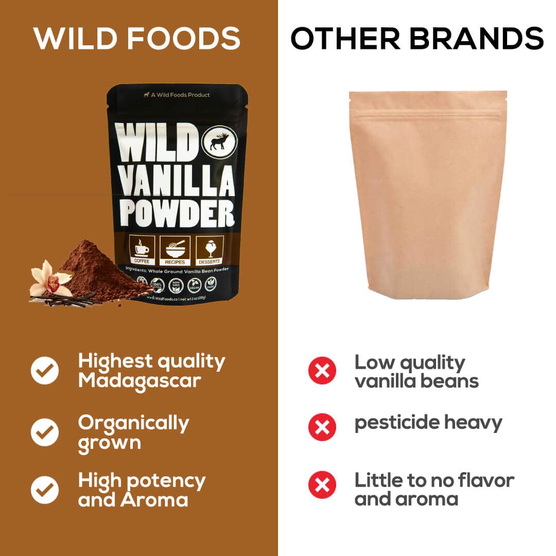 Wild Foods Pink Himalayan Salt (16oz) and Vanilla Bean Powder (1oz) Bundle for Cooking and Baking