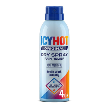 Icy Hot Original Pain Relief Dry Spray, Fast-Acting, Quick-Drying Pain Relief with Max Strength Menthol 16%, Ice and Heat Contrast Therapy for Backaches, Joints, Muscle Strains and Arthritis, 4 oz Icy HotBuy Supplements Australia
