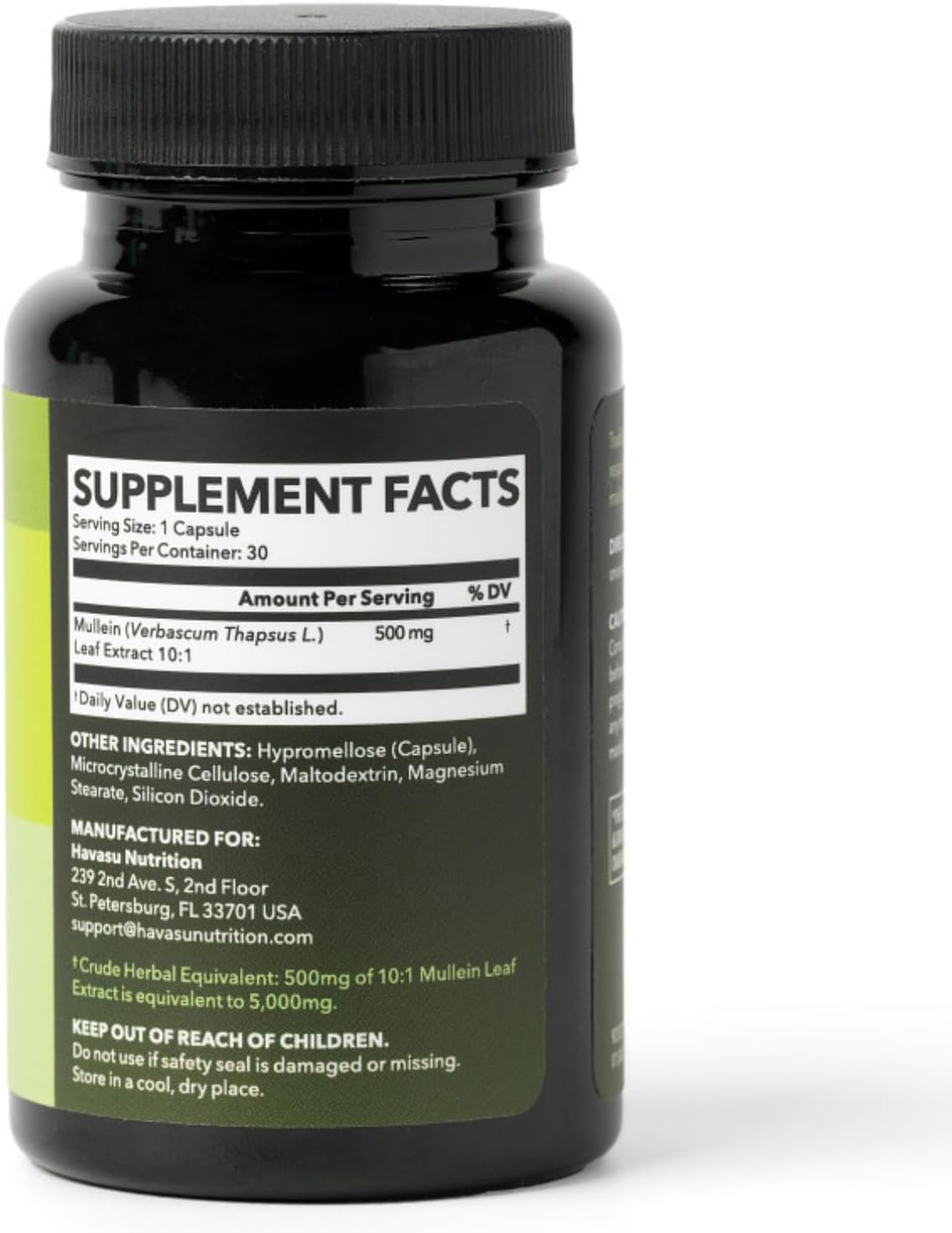 500mg Mullein Extract for Lung Support and Respiratory Health, 30 Count | Mullein Leaf Capsules for Respiratory Health, Vegan, Non-GMO Herbal Supplement for Overall Daily Wellness, 1 Month Supply