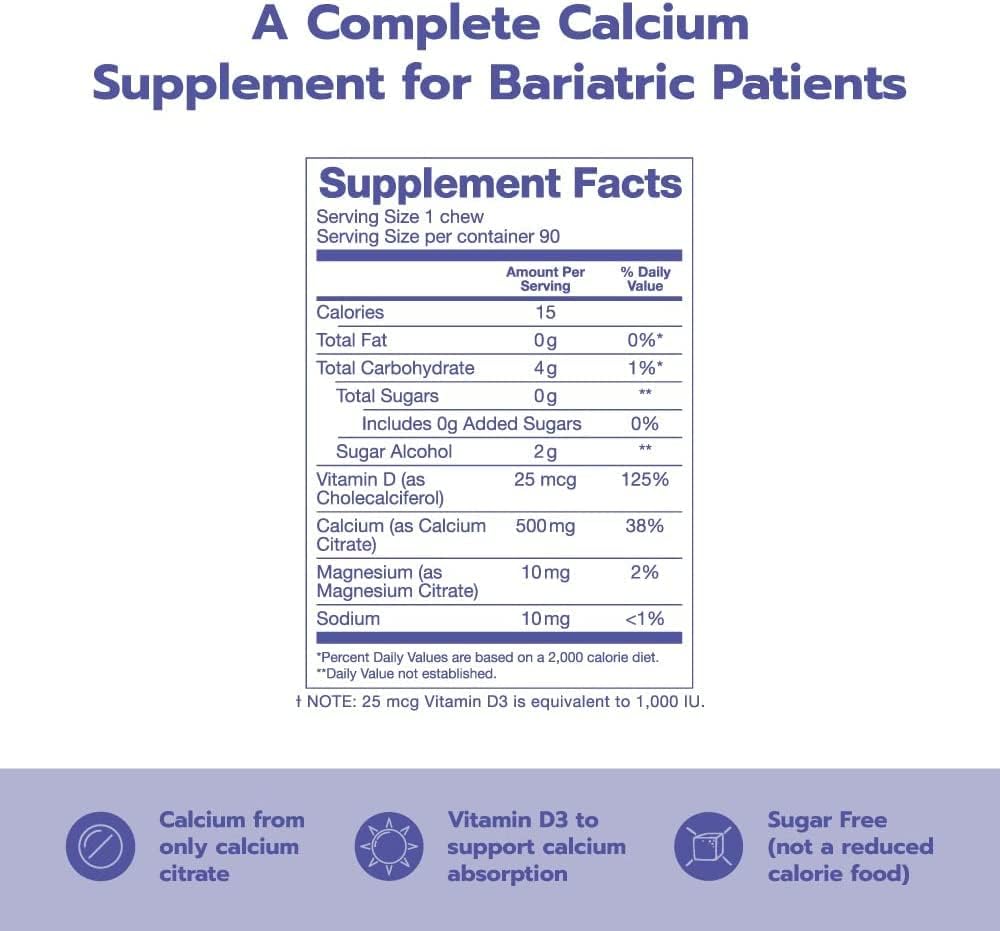 Bari Life Just One, Once Daily Bariatric Multivitamin with Iron (30 Tablets) and BariBurst Calcium Citrate Soft Chews for Gastric Bypass, Gastric Sleeve and Duodenal Switch (Butter Toffee)