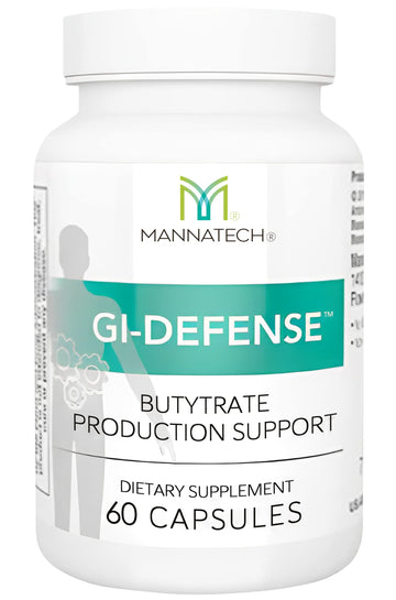 Mannatech GI-Defense dietary supplement bottle on a white background