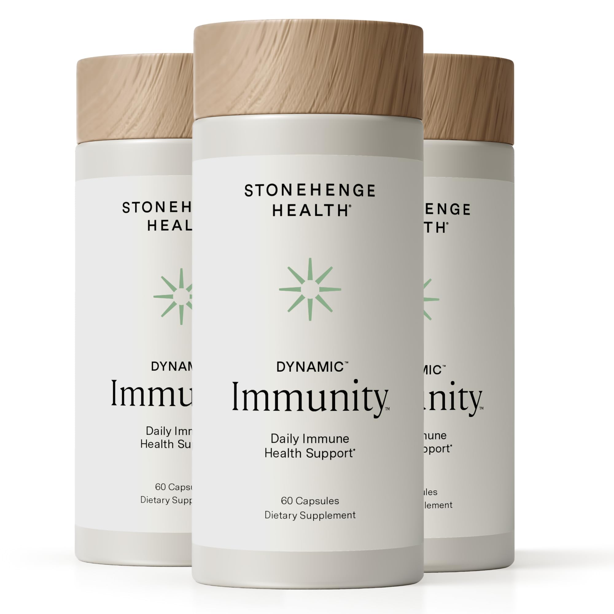 Stonehenge Health Dynamic Immunity Daily Supplement 10-in-1 Immune Boosters Zinc, Elderberry, Echinacea, Vitamin C & Probiotic L. Acidophilus – Supports Immune System & Respiratory Health, 60 Capsules