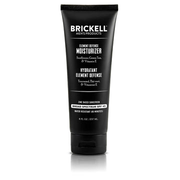 Brickell Men's Element Defense SPF45 Moisturizer for Men, Mineral Sunscreen, Hydrates and Protects Skin Against UVA/UVB Rays, With Zinc, Vitamin E, and Green Tea, 8 Ounce, Unscented