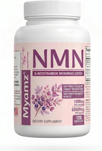 NMN Supplement 500mg Per Capsule, 120 Capsules, Non-GMO, Enhanced Absorption, Supports Daily Energy Metabolism & Skin Radiance, per Bottle is 60,000mg