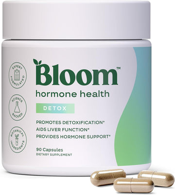 Bloom Nutrition Hormone Support Capsules for Women, Detox, 30 Servings | Cortisol Support, Menstrual Health, PMS Symptoms, Pomegranate Extract, Chaste Tree Berry & Dong Quai Root