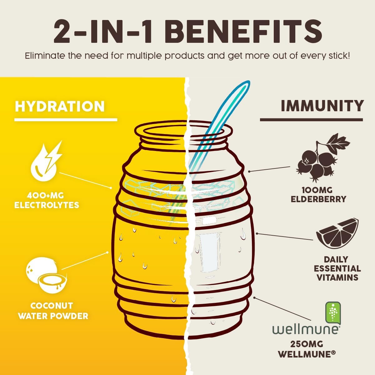 Salud 2-Pack | 2-in-1 Hydration + Immunity (Horchata) & Hydration + Immunity (Pineapple) – 15 Servings Each, Agua Fresca Drink Mix, Non-GMO, Gluten Free, Vegan, Low Calorie, 1g of Sugar
