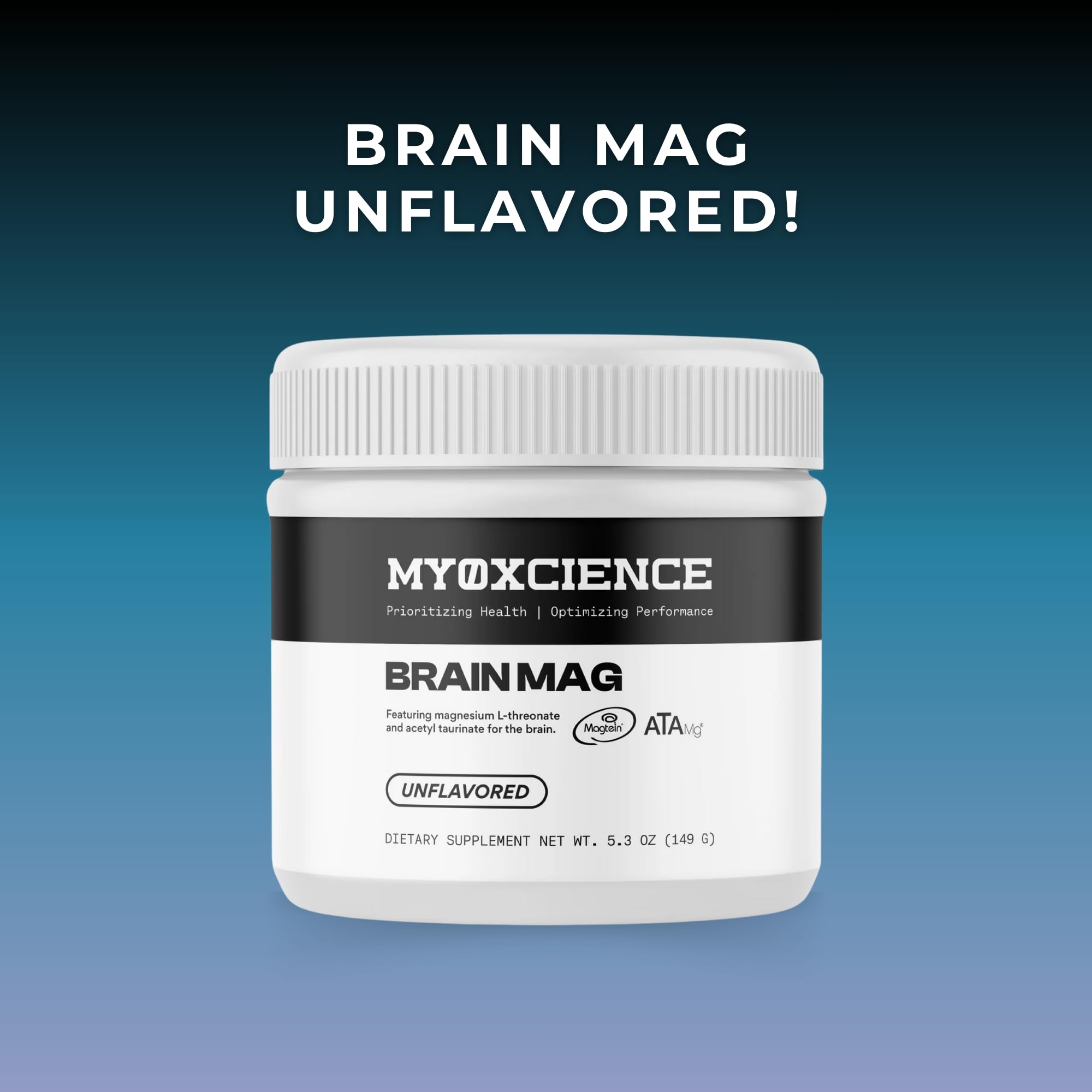 MYOXCIENCE Brain Mag | Magnesium L-Threonate Magtein & Magnesium Glycinate Powder (Unflavored) (60 Servings) MYOXCIENCE buy supplements Au