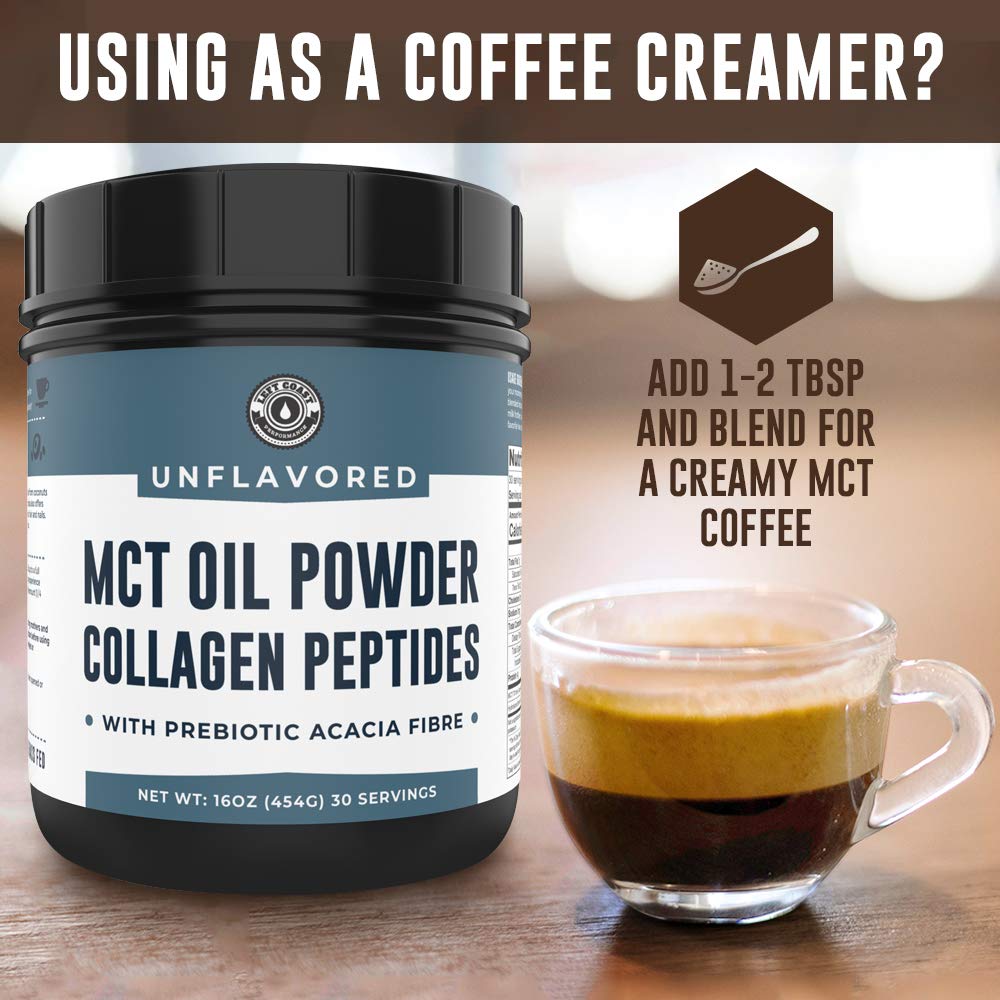 Left Coast Performance Chocolate MCT Oil Powder & Collagen Peptides, 1lb + Unflavored MCT Oil Powder & Collagen Peptides, 1lb