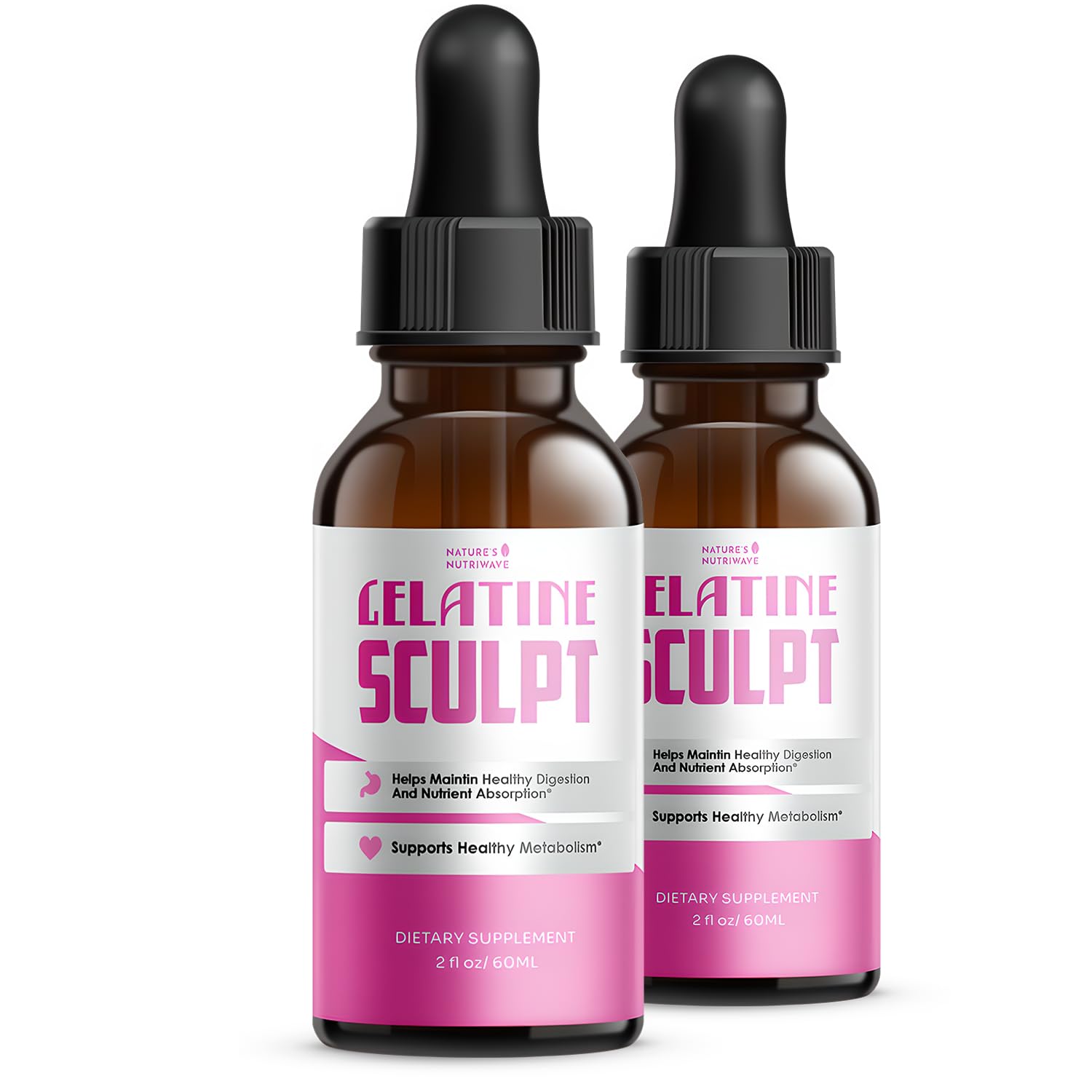 Gelatine Sculpt – Daily Liquid Botanical Supplement with Chromium & Plant Extracts – Clean, Stimulant-Free Formula – Non-GMO, Made in USA, GMP-Certified - 2 fl oz (60 mL), 1 Month Supply