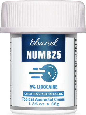 Ebanel 5% Lidocaine Numbing Cream, Pain Relief Burn Itch Numb Cream, Maximum Strength Numb25 Topical Anesthetic with Allantoin, Vitamin E for Local and Anorectal Uses, Hemorrhoid Treatment, 1.35 Oz Aus HealthcareBuy Supplements Australia