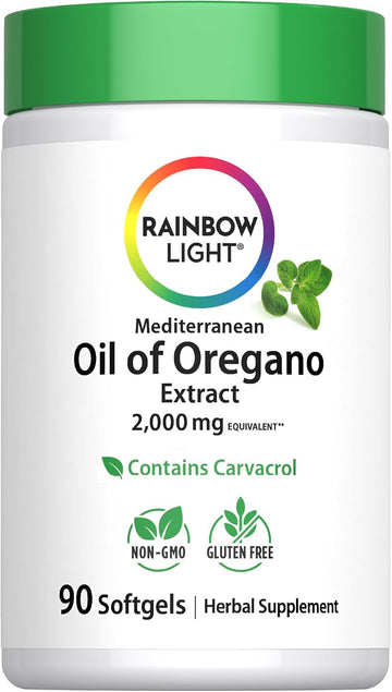 Rainbow Light Oil of Oregano | 90 Softgels | Mediterranean & Wild Harvested Oregano leaf | Contains Naturally Occurring Carvacrol | Non-GMO and Gluten Free