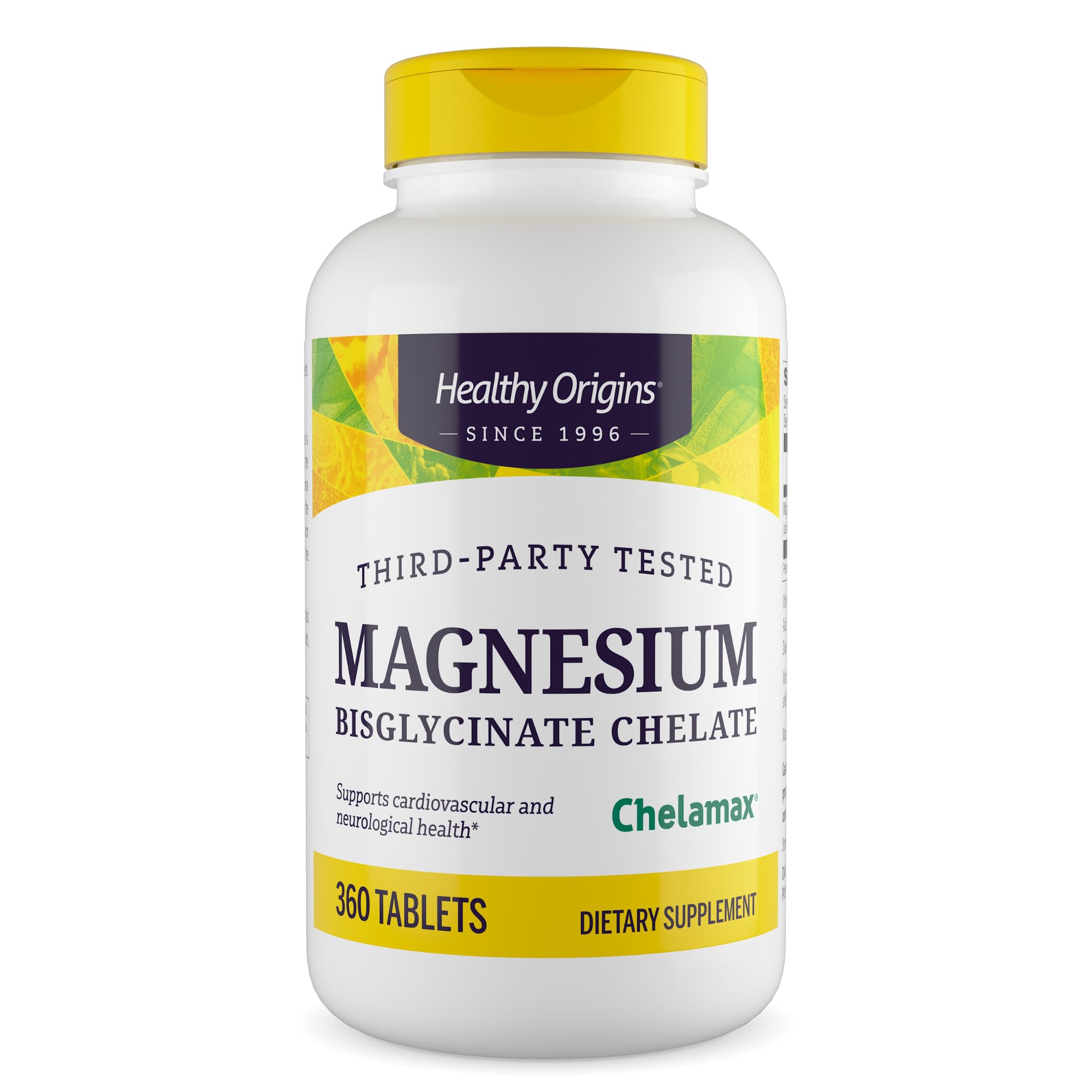 Healthy Origins Magnesium Bisglycinate Chelate (Chelamax®) 200mg, 360 Tablets