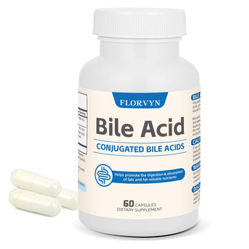 Florvyn Conjugated Bile Acid Supplement 1000mg – Supports Fat Digestion & Absorption of Fats & Fat-Soluble Nutrients, Gut Comfort & Nutrient Utilization, 60 Capsules, 30 Day Supply FlorvynBuy Supplements Australia