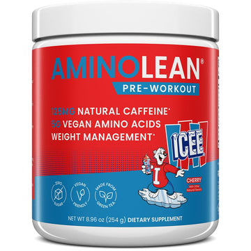 AminoLean Pre Workout Powder & Natural Amino Energy with Vegan BCAA + EAA | Jitter-Free Preworkout Energy from Green Tea + Amino Acids & Weight Management for Women & Men - Vegan, Zero Sugar, No Crash