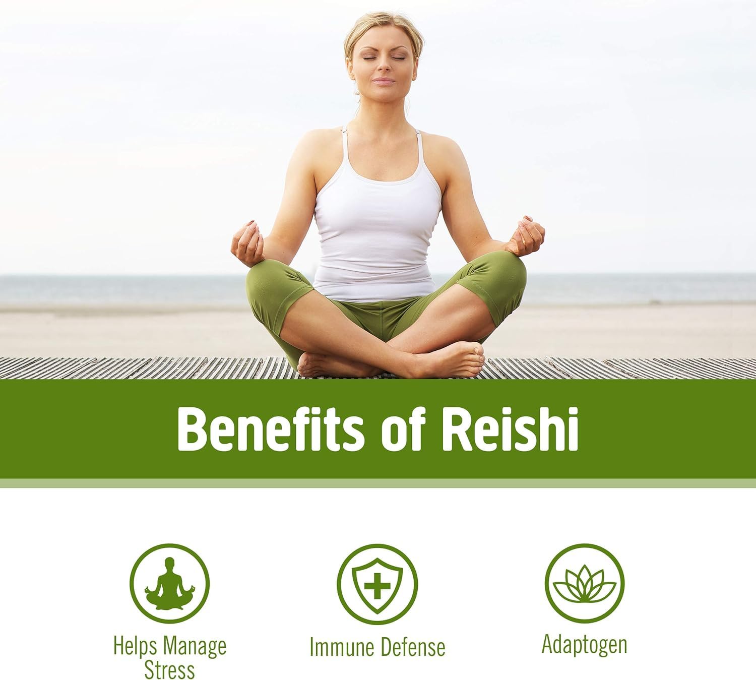 Om Mushroom Superfood Reishi Organic Mushroom Powder, 100 Servings, Organic Adaptogen Powder for Stress Relief and Immune Health