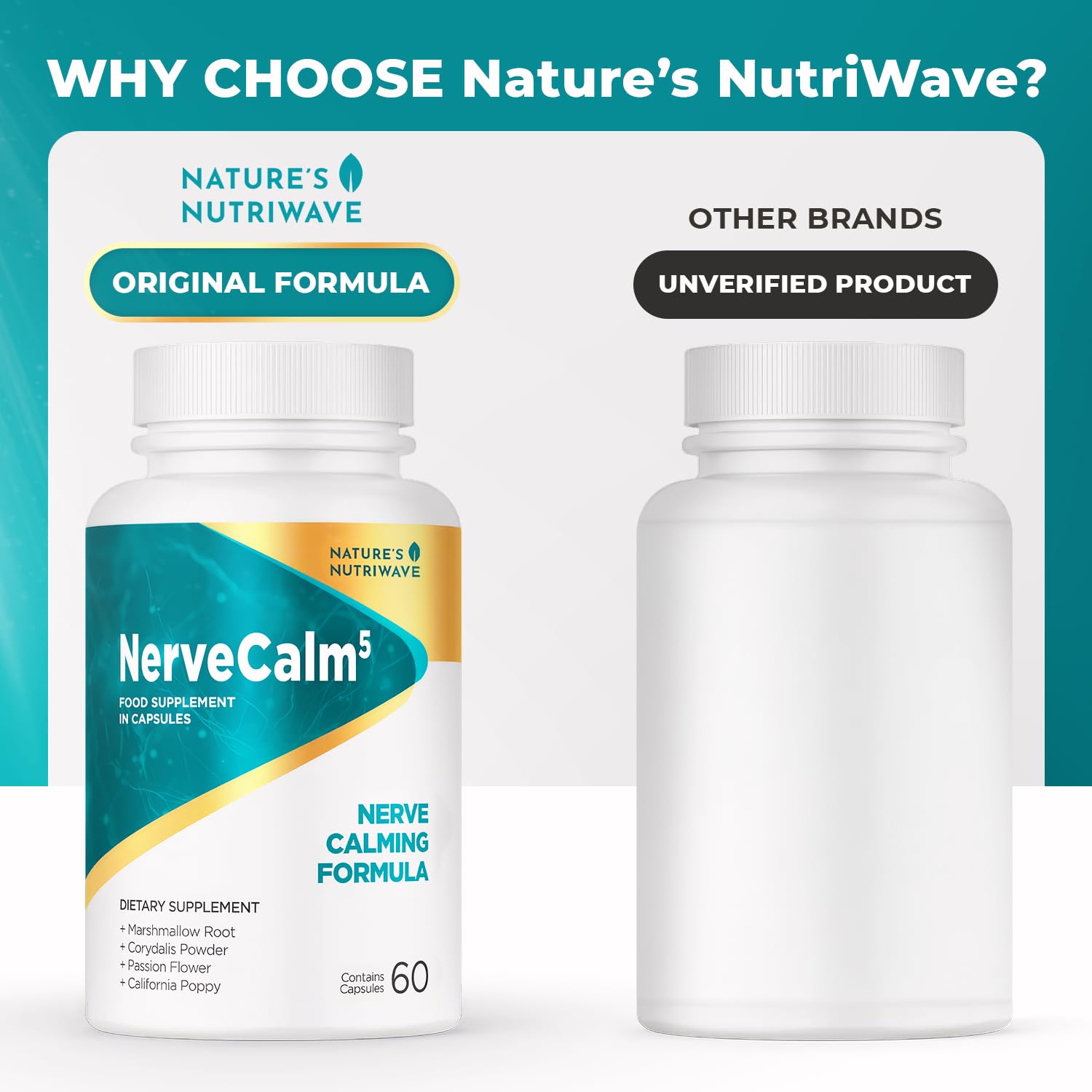 NerveCalm – Passion Flower & Prickly Pear Caps – 30 Ct, 1 Month Supply | Passion Flower, Prickly Pear & California Poppy | Vegan, Non-GMO, Made in USA | Easy-to-swallow capsule