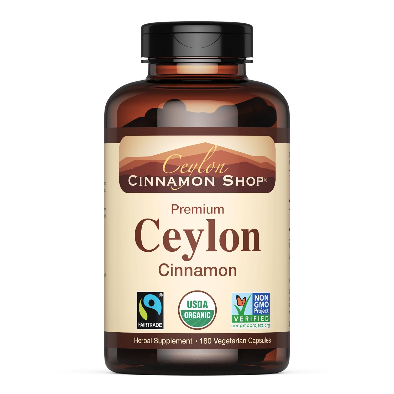 Organic Ceylon Cinnamon Capsules, USDA Certified Supplement - 90 Count | Premium Grade, True Sri Lankan Variety, Cinnamomum Verum, All-Natural, Non-GMO, Gluten Free, Made in the USA (GMP)