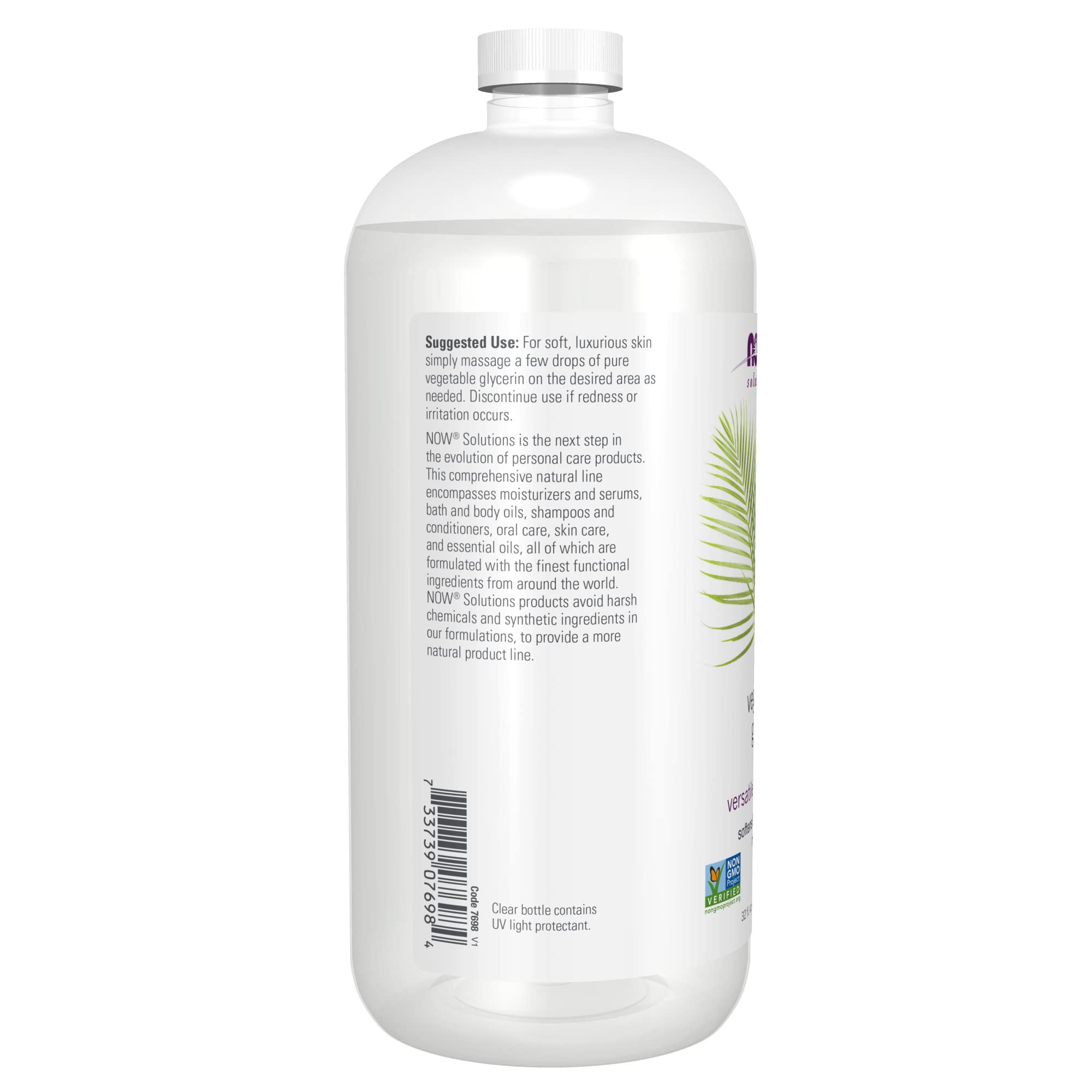 NOW Foods Solutions, Vegetable Glycerin, 100% Pure, Versatile Skin Care, Softening and Moisturizing, 16-Ounce