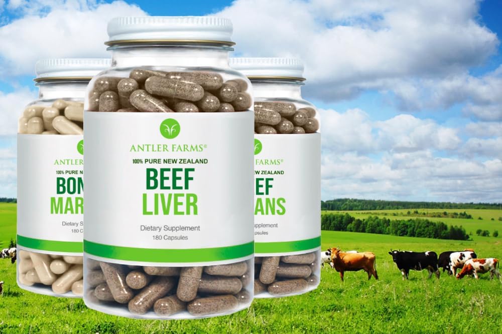 Antler Farms New Zealand Primal Pack - 3 Bottle Bundle | Grass Fed Beef Liver, Beef Organs, Bone & Marrow Supplement Bundle, Cold Processed, Pure and Clean, 3 Bottles