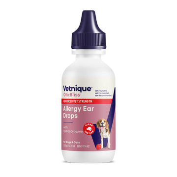 Vetnique Oticbliss Cat & Dog Ear Infection Treatment | Dog Ear Allergy Relief Drops, MicroSilver Yeast Infection Treatment for Dogs, Hydrocortisone for Itching, Redness Swelling (Ear Allergy Drops) Vetnique buy supplements Au