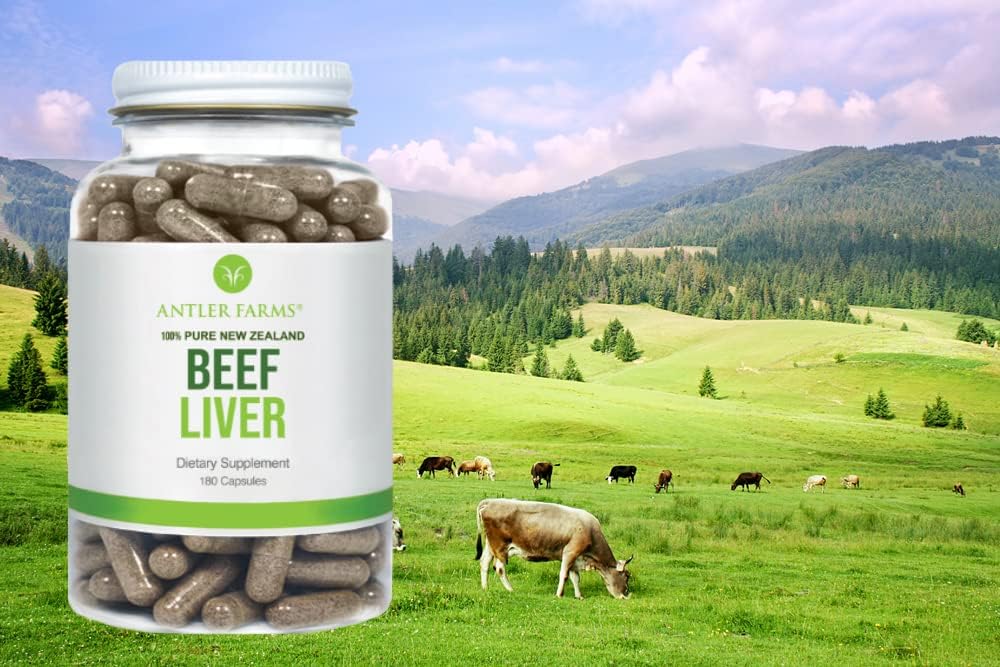 Antler Farms New Zealand Beef Liver & Bone Marrow Bundle | Grass Fed Beef Liver and Bone Marrow Supplement Bundle, Desiccated, Cold Processed, Pure and Clean Capsules