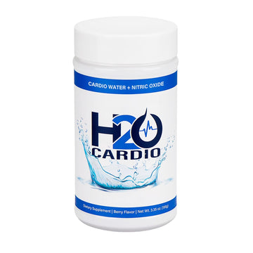 H2O Cardio supplement container on a white background