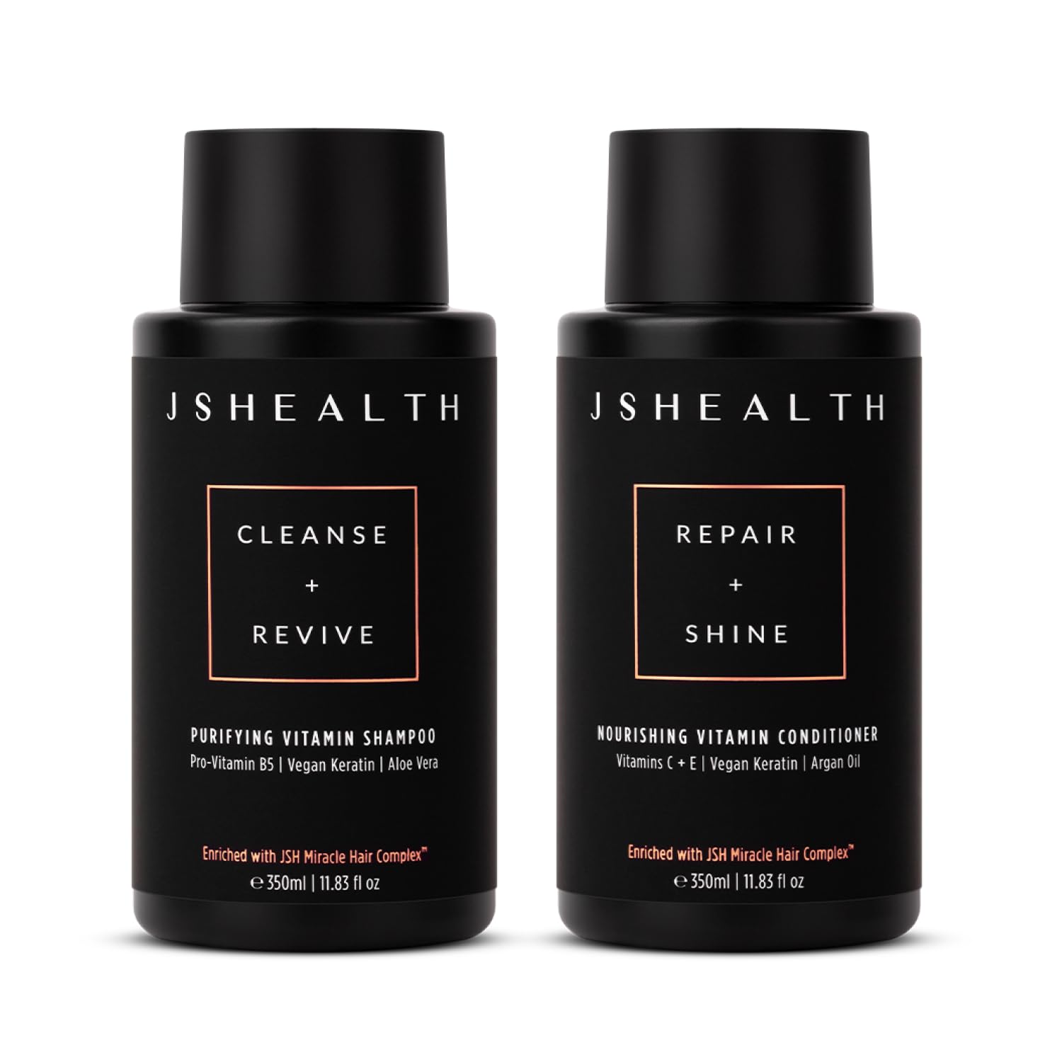 JSHealth Vitamins Shampoo & Conditioner Haircare, Virtual Bundle | Includes Purifying Keratin Shampoo & Nourishing Hair Conditioner