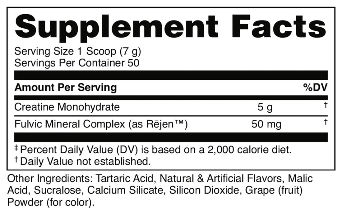 Bucked Up Grape Apple Creatine for Women and Men - Easy to Mix Vegetarian - Flavored Creatine Monohydrate Powder - Made in USA - 5G Per Serving - 50 Servings - 250 Grams Per Container