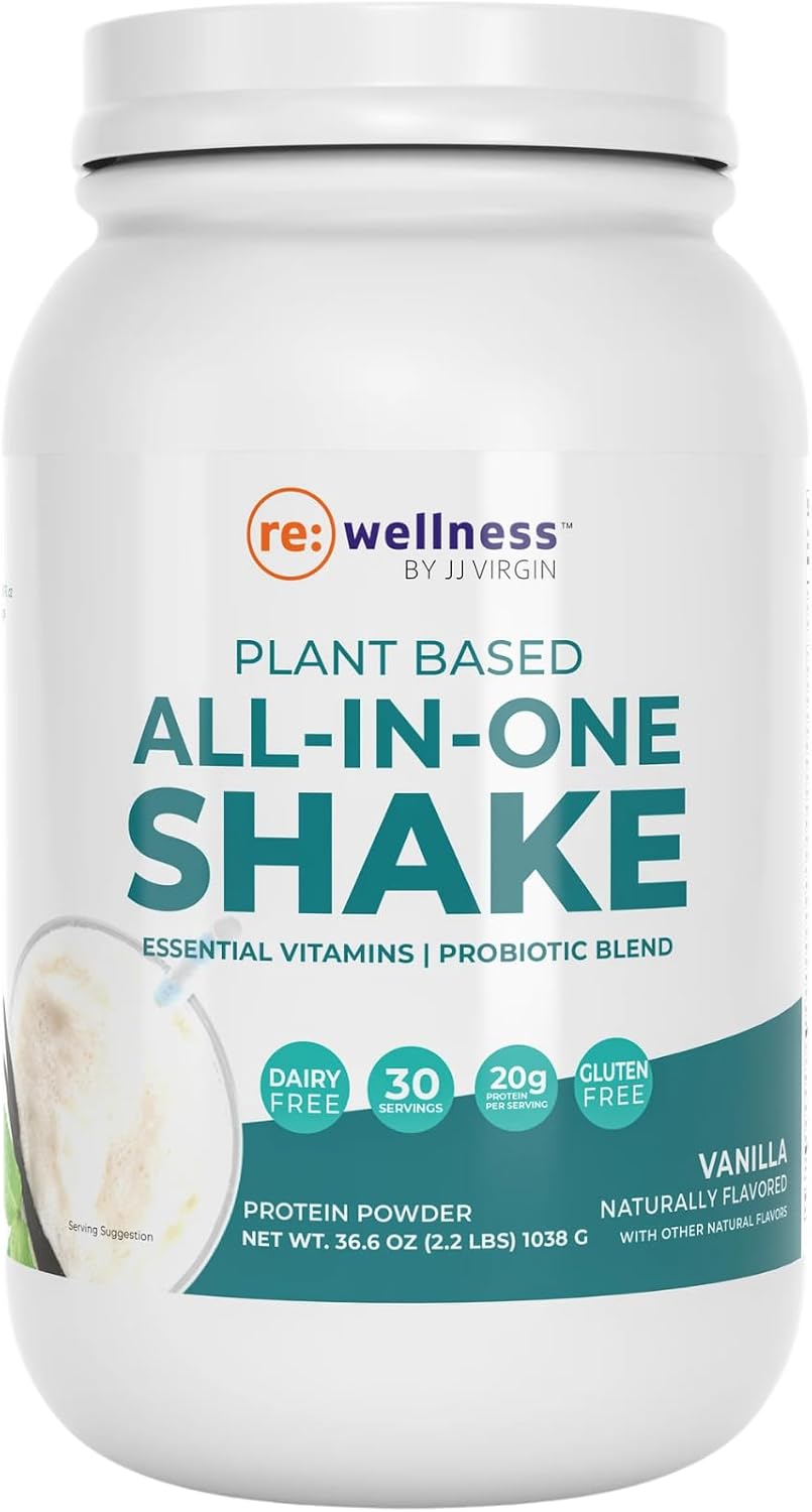 Reignite Wellness by JJ Virgin Vanilla Plant Based All-in-One Shake and Extra Fiber Powder Supplement