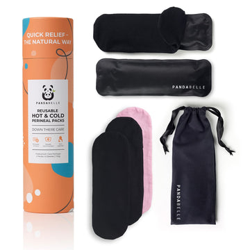 Pandabelle Hot & Cold Reusable Perineal Ice Pack with 4 Washable Cotton Sleeves & Carry Bag for Postpartum Perineal Pain, Hemorrhoids, C-Section Scar, Breastfeeding, Post-Waxing Hair Removal & More PANDABELLEBuy Supplements Australia