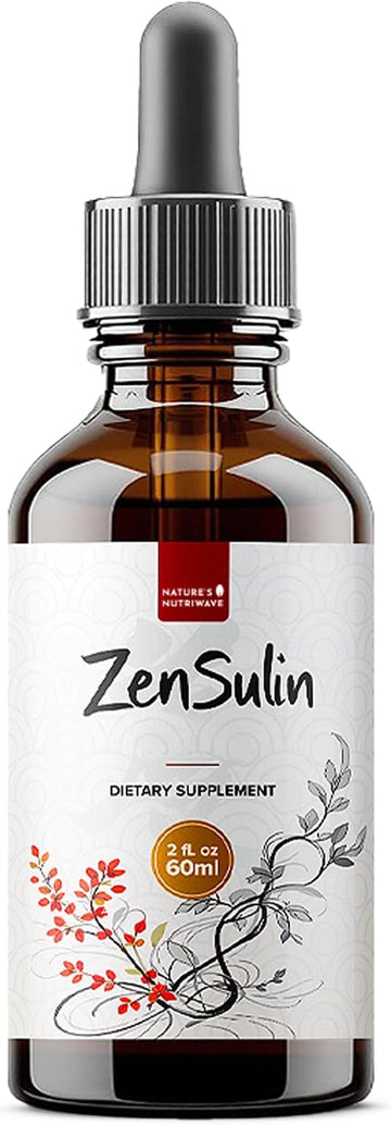 ZenSulin Drops – Cinnamon, Licorice Root & Turmeric – 60ml, 1 Month Supply | Cinnamon, Licorice Root & Turmeric, herbal liquid | Non-GMO, Gluten-Free, Made in USA | Dropper, daily drops