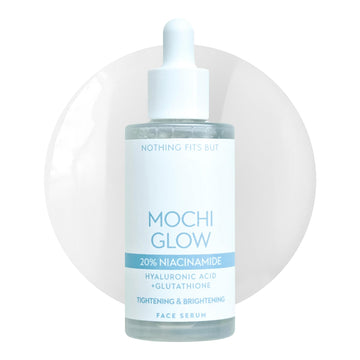 Mochi Glow 20% Niacinamide Serum for Face, High Potency Pore Tightening Skin Serum with Hyaluronic Acid & Glutathione, Anti-Aging Serum for Dark Spots & Fine Lines, Korean Skincare, 50ml/1.7fl.oz.