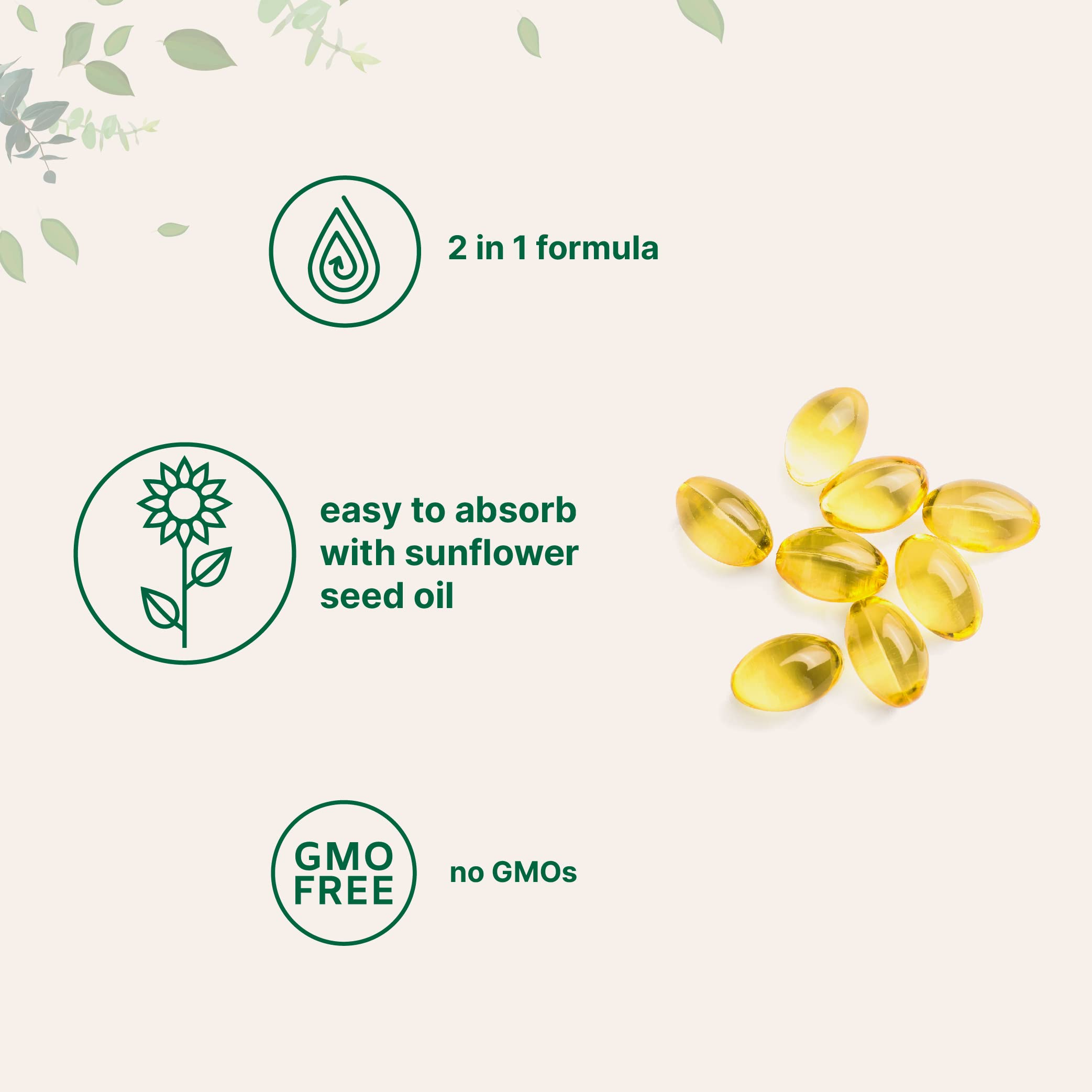 Micro Ingredients Vitamin D3 5,000 IU + K2 MK-7 100 mcg, 300 Softgels | 2-in-1 Vitamins D & K Complex | Extra Strength, Easy to Swallow, Non-GMO, Gluten Free