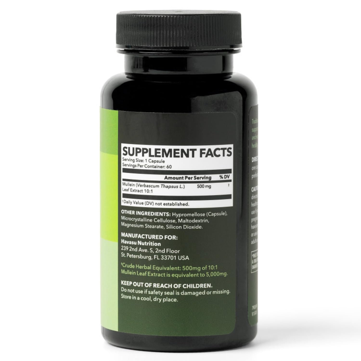 500mg Mullein Extract for Lung Support and Respiratory Health, 30 Count | Mullein Leaf Capsules for Respiratory Health, Vegan, Non-GMO Herbal Supplement for Overall Daily Wellness, 1 Month Supply