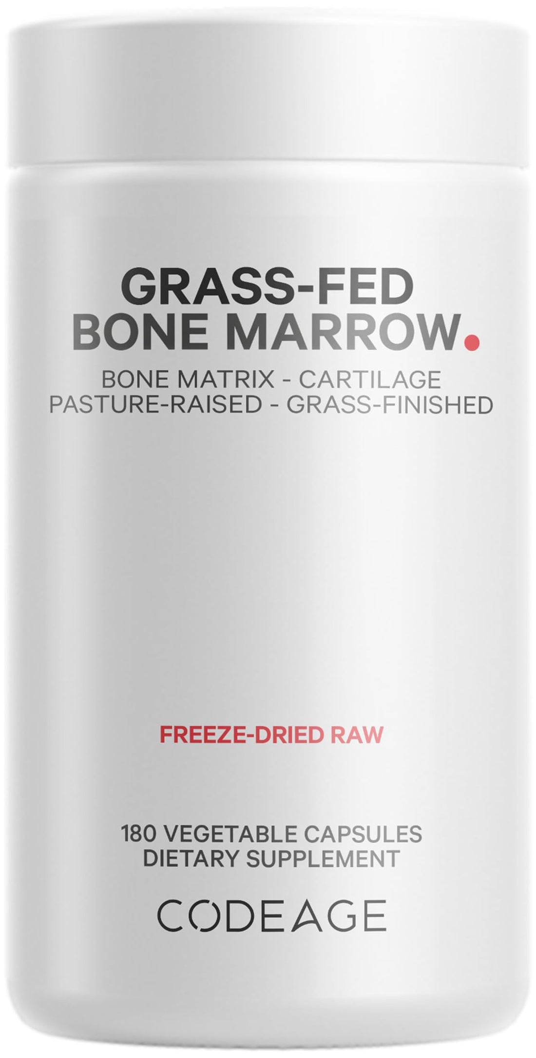 Codeage Grass-Fed Bone Marrow Supplement – Freeze-Dried, Non-Defatted Beef Bone Matrix & Cartilage – 1500mg per Serving, 180 Capsules CodeageBuy Supplements Australia