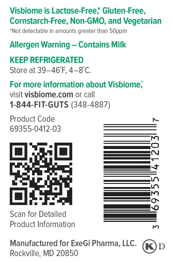 Visbiome® GI Care High Potency Probiotic, 112.5B CFU, 60 Capsules | Original De Simone Formulation®, Multi-Strain, Refrigerated Probiotics, Low FODMAP Certified, Gluten-Free, Made in USA