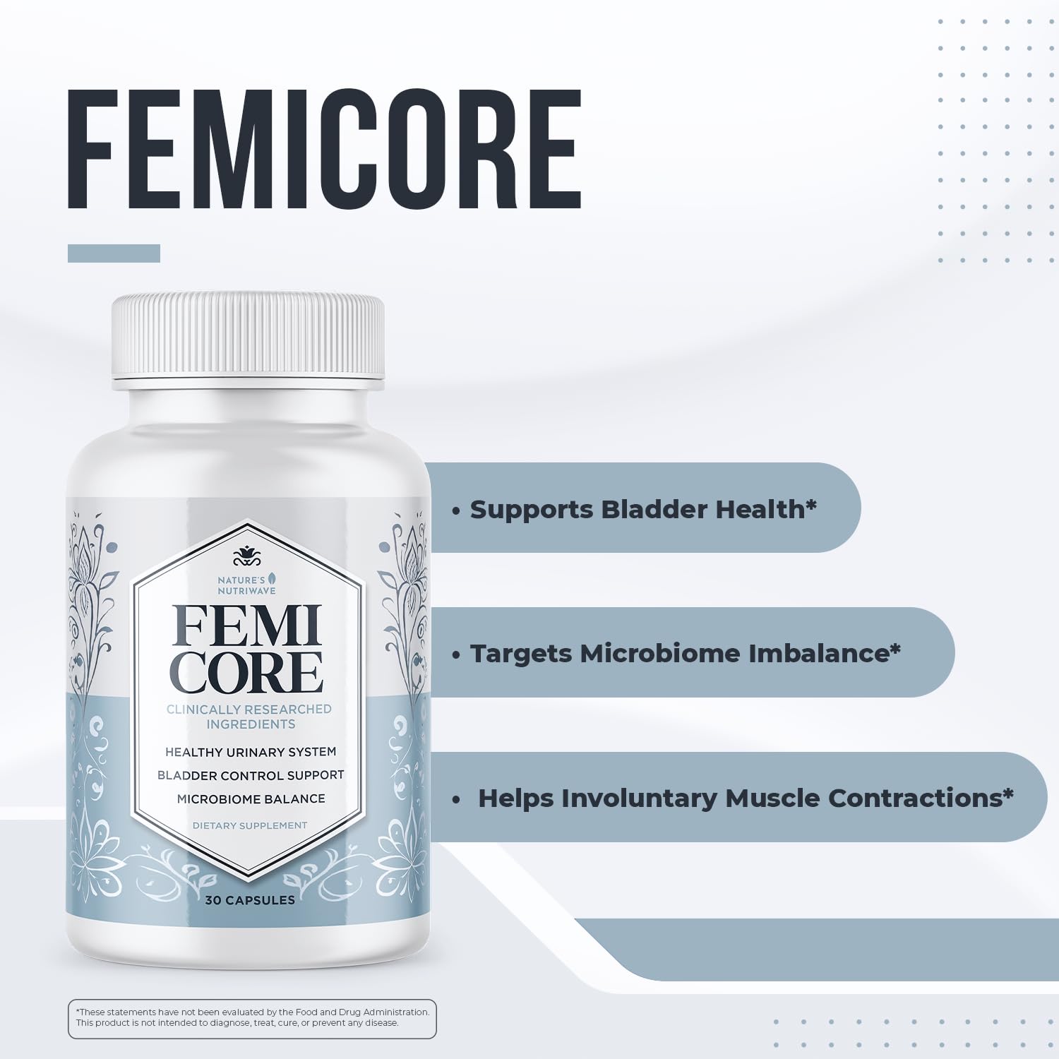 FemiCore – Botanical & Probiotic Capsules – 30 Ct, 1 Month Supply | Botanical & probiotic capsules, clean formula | Non-GMO, Stimulant-Free, GMP-Certified, Made in USA | Daily capsule